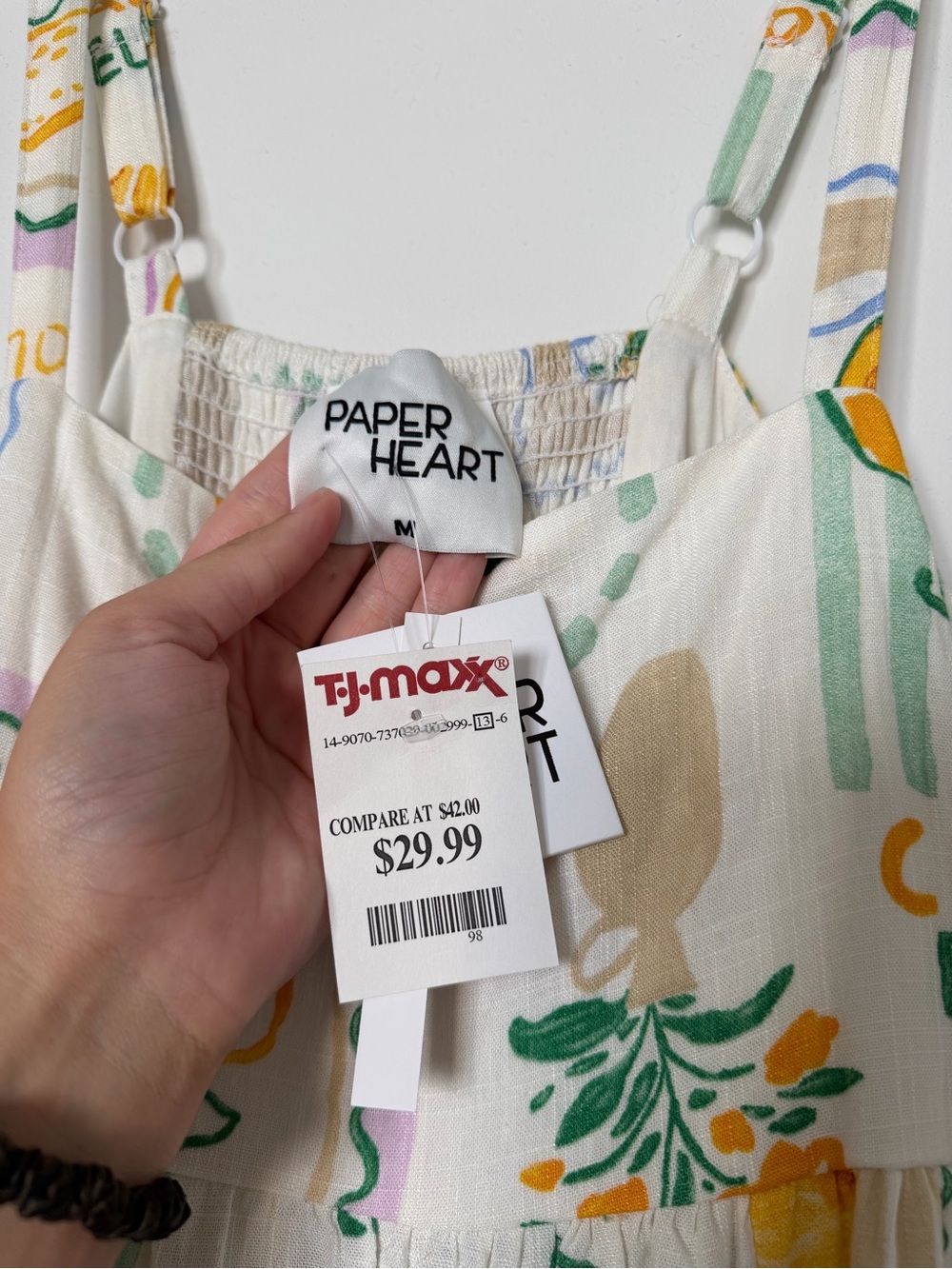 T.J.Maxx White Maxi Dress with Yellow Lemon Print - Picture 5 of 7